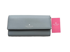 KATE SPADE Southport Ave Sandra Leather Wallet In Frosted Blue - £119.32 GBP