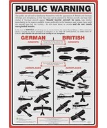 Smithsonian World War I Plane Identification Public Warning Tin Sign Pos... - $6.89