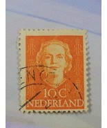 Netherlands Stamp Queen Juliana 10c Used 308 Circular Cancel - $18.27 MXN