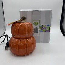 Scentsy Retired Pick Of The Patch 2-Tiered Pumpkin Wax Warmer Fall Leaves Autumn - £37.52 GBP