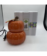 SCENTSY Retired PICK OF THE PATCH 2-Tiered Pumpkin WAX WARMER Fall Leave... - £36.98 GBP
