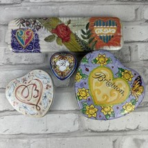 Brighton Jewelry Tins Gift Boxes Lot of 4 Heart Shapes Lot # 4 - £12.89 GBP