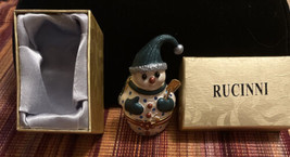 Vintage Rucinni Swarovski Stones Snowman/Woman Trinket Box - £11.63 GBP