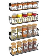 Hanging Spice Rack Wall Mount 4 Pack, Seasoning Rack Spice Jar Organizer - £11.49 GBP