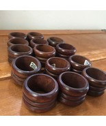 Vintage Lot of 14 Knobler Ridged Dark Wood Wooden Napkin Rings – 1 and 5... - £9.76 GBP