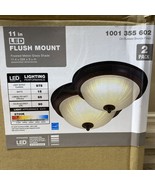 Unbranded 11 in. Oil Rubbed Bronze LED Flush Mount (2-Pack) NEW - $16.56 CAD