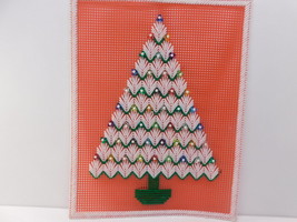 Handmade Christmas Tree Pin Pearls Embroidered Wall Hanging Decor - £7.74 GBP