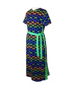 Vintage Reiner of Chicago 70s Neon Mod Geometric Op Art Maxi Dress USA U... - £183.61 GBP