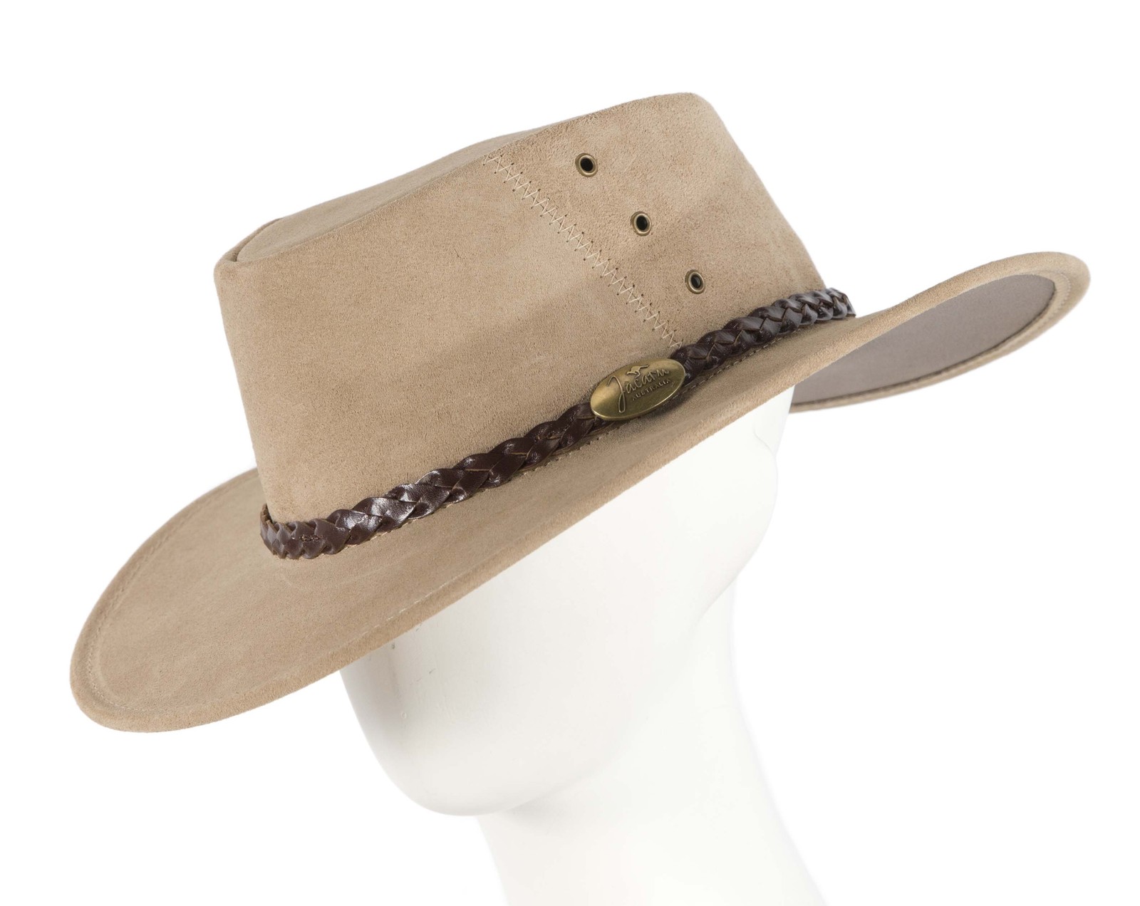 Real Australian Leather Hat by Jacaru. Made in Australia. Beige sand - $69.95