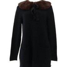 J Jason Wu Sweater Tunic w/ Removable Faux Fur Collar (Black, X-Small) A463086 - £23.73 GBP