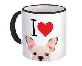 I Love French Bulldog : Gift Mug Dog Lover Funny Owner Heart Cute Pet Mom Dad - £12.50 GBP
