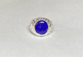 Vintage NOS 1960&#39;s Sterling Silver Genuine Lapis Lazuli Man&#39;s Ring - $148.67