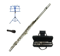 Merano Silver Flute 16 Hole, Key of C with Carrying Case+2 Stands+Access... - £71.71 GBP