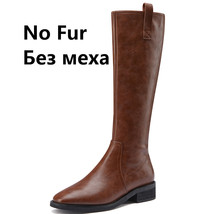 Autumn Winter Classic Basic Women Knee-High Boots Full Genuine Leather Thick Hee - £115.46 GBP
