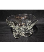 ORREFORS Sweden MAGNOR Norway 6&quot; Art Glass Footed Bowl - PLEASE READ DES... - $32.98