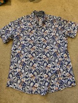 Nautica 1xl hawaiian shirt pineapple men big &amp; tall RARE summer button down - £20.02 GBP