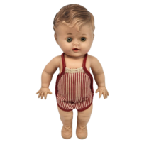 10&quot; Vintage Antique TOD-L-TIM Baby Boy Doll Sun Rubber Co Squeak Squeaker Toy - £29.27 GBP