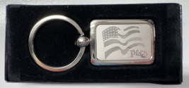 Vintage Silver Keychain Las Vegas Plaza Hotel Flag Casino Las Vegas - $16.82