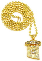 Jesus Necklace New Crowned Mini Pendant 27 Inch Long 3mm Wide Ball Style... - $10.75