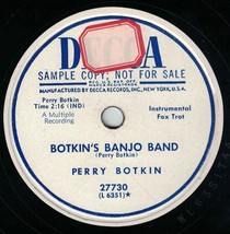 Perry Botkin 78 Botkin&#39;s Banjo Band / The World Is Waiting For The Sunrise SH1E - £5.51 GBP