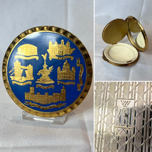 KIGU Compact Blue/ Gold British Landmarks Of London England Mirrored Pow... - $49.45