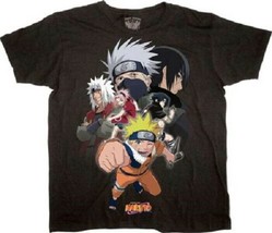 Naruto Anime TV Series Punch Wink and Main Cast T-Shirt Size Large NEW U... - £11.41 GBP
