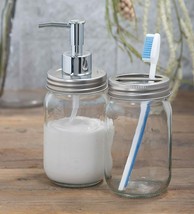 Glass Mason Jar Bathroom Set - £14.95 GBP