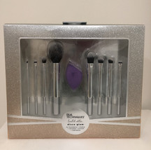 Real Techniques Disco Glam Limited Edition Makeup Brush 9 Piece Brush Set NEW - $19.49