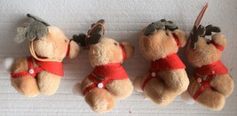 Set of (4) Stuffed Reindeer Ornaments - £6.16 GBP