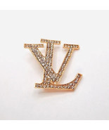 1.20Ct Round Simulated Moissanite Letter LV Brooch Pin 14K Yellow Gold P... - £103.30 GBP