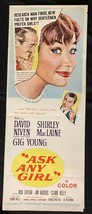 Ask Any Girl Insert Movie Poster David Niven Shirley MacLaine - $127.80