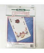 Bucilla Stamped Cross Stitch Table Runner NIP Christmas Bells 1990 Kit 1... - $41.01 CAD