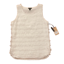 Halogen White Fringe Sleeveless Tank Top Camisole Blouse Womens Small NEW - £12.50 GBP