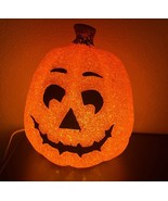 Vintage 9” Seasons Halloween Melted Plastic Popcorn Crystal Jack O Lante... - €25,47 EUR