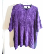 Vintage Purple Knit Size 26 W / 28 W Short Sleeve Sweater round neck sup... - $19.99