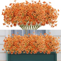 Agusbagli 10Pcs Artificial Fall Flowers Outdoor Autumn Fake Flowers Uv Resistant - £29.87 GBP