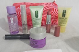 Clinique 7 Piece Set Mascara Remover Love Pop Lip Smart Clinical Cleanser Bag - $22.76