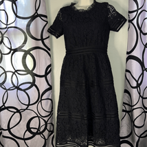 Ellassay size small black 50s style lace embroidered little black dress - £26.91 GBP