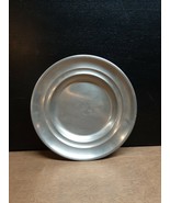 Rare Mid-Century Americana Charger Plate Pewter w/ engraved Eagle and Sh... - $13.09