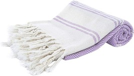 BERGAMA Turkish Lilac Beach Towel 100% Cotton Prewashed 38&quot; x 71&quot; NEW - $24.73