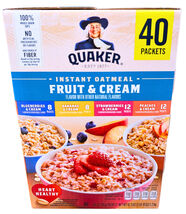 Quaker Instant Oatmeal Fruit &amp; Cream Variety Pack 40 Packs  x 1.05 Oz EX... - $20.99