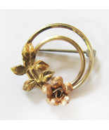 Pretty Vintage Mid Century MCM Krementz Gold Filled Flower Brooch - £14.87 GBP