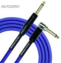 20ft 1/4&quot; TS R/A Premium Plus Instrument Cable, Royal Blue Tweed Woven Jacket - £31.57 GBP