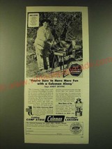 1950 Coleman Folding Camp Stove and Floodlight Lantern Ad - Andy Devine - $18.49