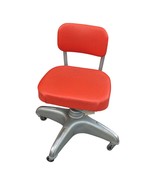 Mid Century Cole Steel Roll Around Shop Chair Orange MCM USA Swivel Qual... - $551.73 CAD