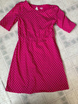 Old Navy Dress Size 8 Pink Polka Dot Knit Dress with Keyhole back Short Sleeve - £14.63 GBP