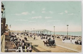 Revere Beach MA Scene on the Boulevard Crowd Horse Buggy 1911 Postcard J6 - $5.95