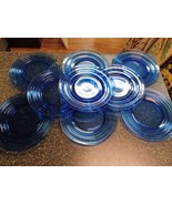 Antique Hazel Atlas Moderntone Blue Depression Cobalt Glass Plate 8&quot; x 9 - $940.64 MXN