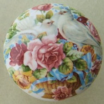 Cabinet Knobs Roses &amp; Doves Blue Rose Dove Flower Bird - £4.35 GBP
