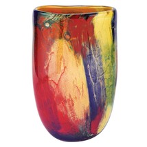 11 Multicolor Art Glass Oval Vase - £151.05 GBP